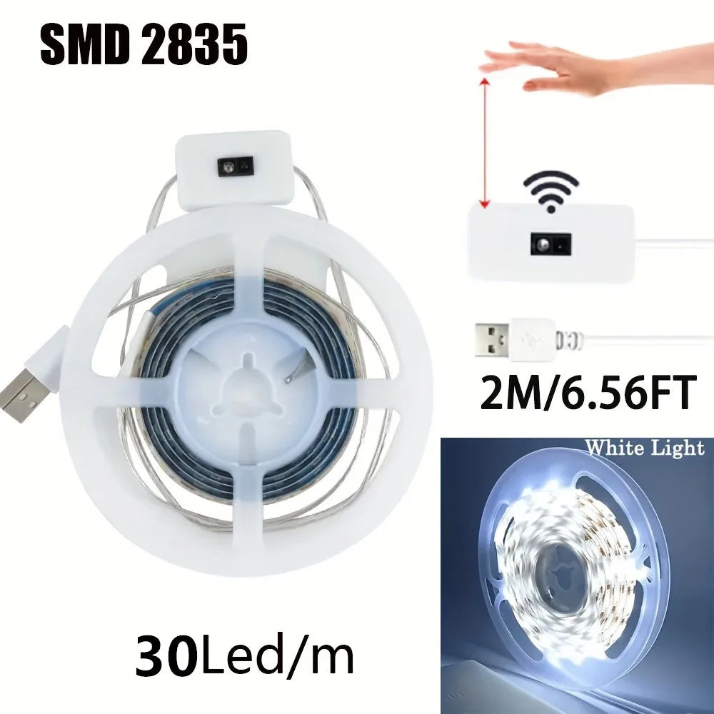 Bande LED USB 5V CC avec variateur intelligent, capteur de gestes, 60 LED/m, rétroéclairage, lampe TV, décoration de chambre