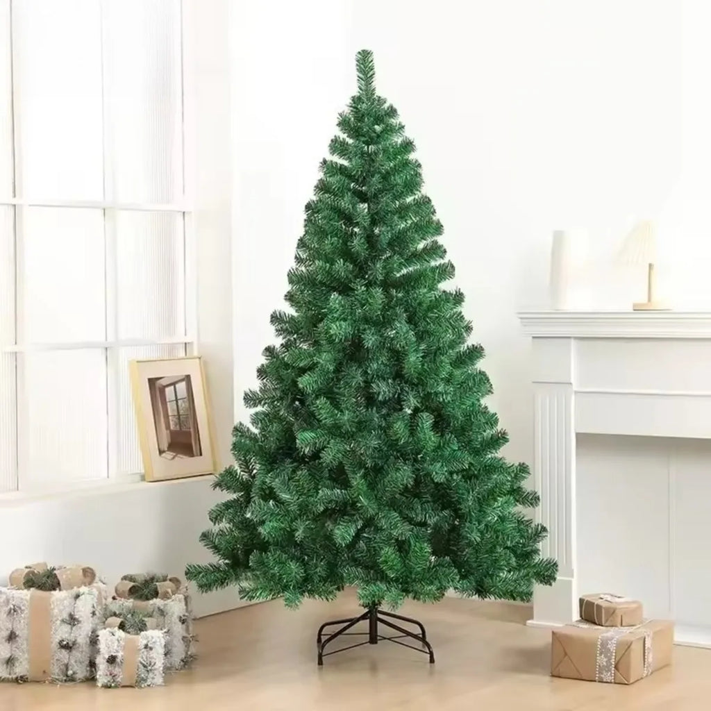 1.2/1.5/1.8/2.1M Christmas Tree Simulation with Metal Holder Base for Home Party Decorations Christmas Ornament Simple Install