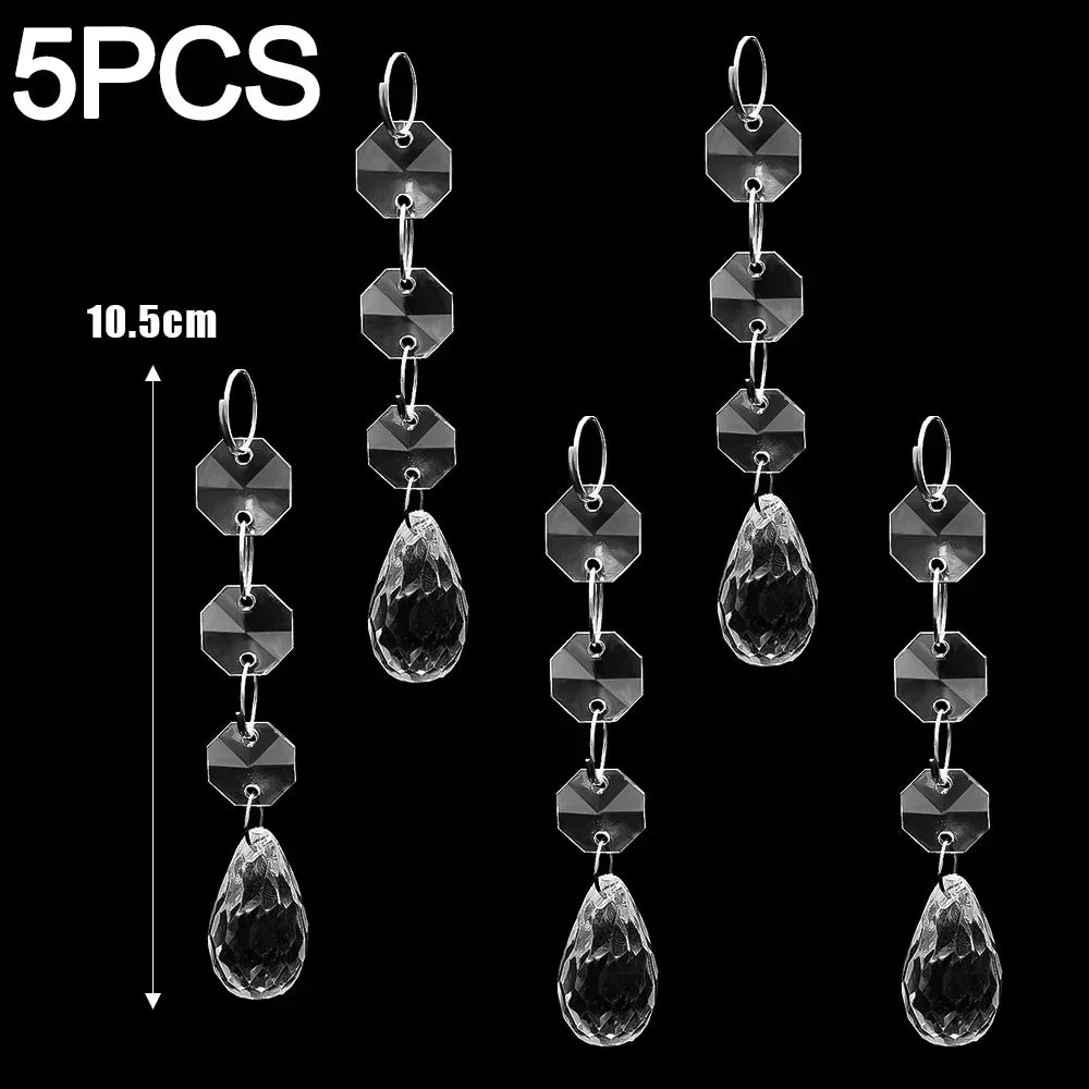 Lot de 24/5 pendentifs en forme de flocon de neige et de stalactite en acrylique transparent, décorations à suspendre pour sapin de Noël, fêtes de fin d'année et décoration intérieure.