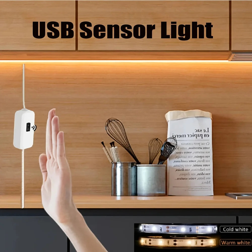 Bande LED USB 5V CC avec variateur intelligent, capteur de gestes, 60 LED/m, rétroéclairage, lampe TV, décoration de chambre