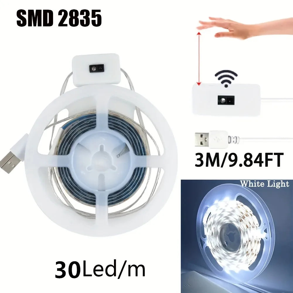 Bande LED USB 5V CC avec variateur intelligent, capteur de gestes, 60 LED/m, rétroéclairage, lampe TV, décoration de chambre