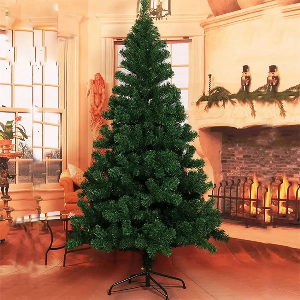 1.2/1.5/1.8/2.1M Christmas Tree Simulation with Metal Holder Base for Home Party Decorations Christmas Ornament Simple Install