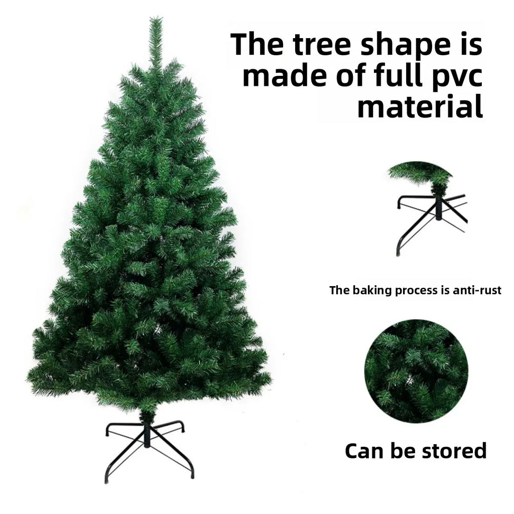 1.2/1.5/1.8/2.1M Christmas Tree Simulation with Metal Holder Base for Home Party Decorations Christmas Ornament Simple Install